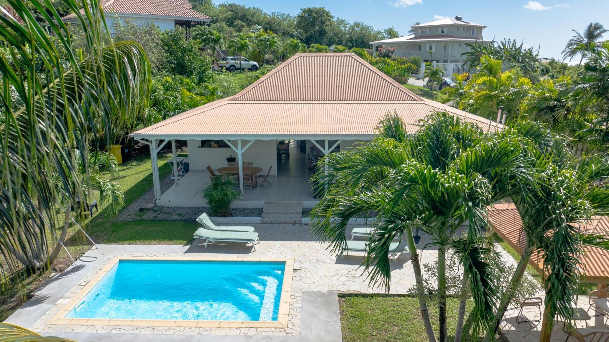 Villa Les 4 Colibris, 3 Chambres, Piscine, Jardin Et Vue Imprenable ! Le Vauclin Luaran gambar